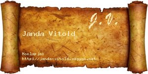 Janda Vitold névjegykártya